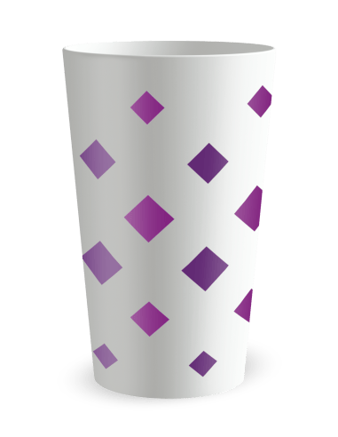 Gobelet blanc de dos - confettis carrés - Ecocup