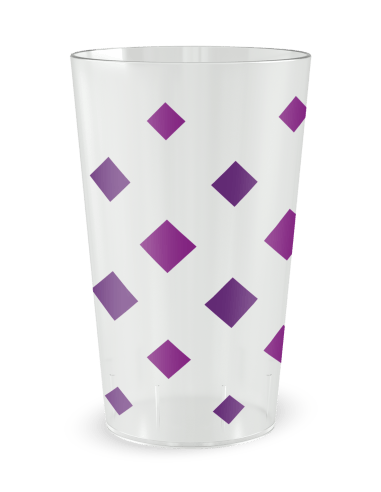 Gobelet transparent de dos - confettis carrés - Ecocup