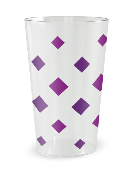 Gobelet transparent de dos - confettis carrés - Ecocup
