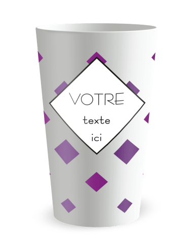 Gobelet blanc de face - confettis carrés - Ecocup