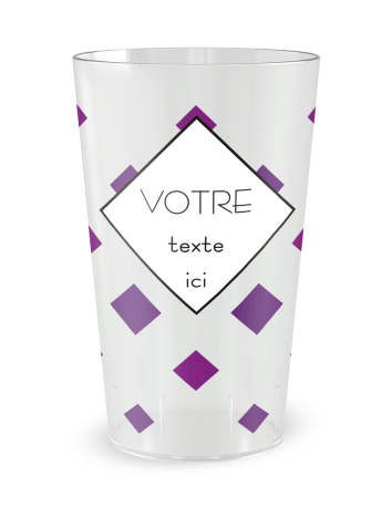 Gobelet transparent de face - confettis carrés - Ecocup