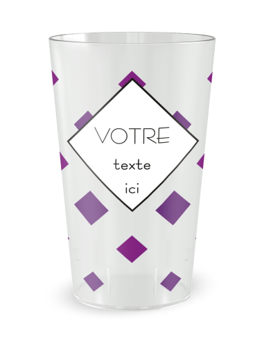 Gobelet transparent de face - confettis carrés - Ecocup