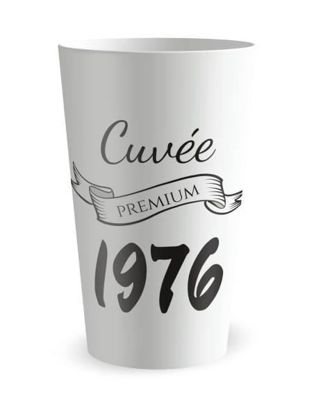 Gobelet blanc de face - anniversaire adulte cuvée premium - Ecocup