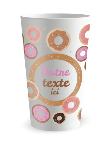 Gobelet blanc de face - Anniversaire Donuts - Ecocup