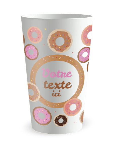 Gobelet blanc de face - Anniversaire Donuts - Ecocup