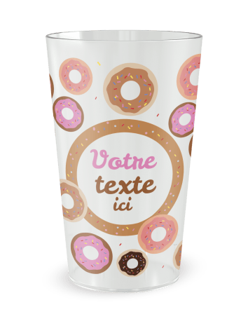 Gobelet blanc de face - Anniversaire Donuts - Ecocup