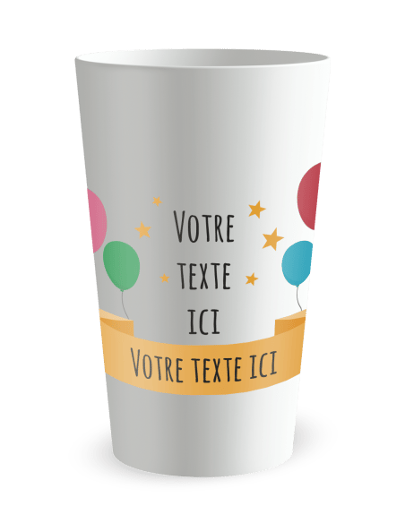 Gobelet blanc de face - festif - Ecocup