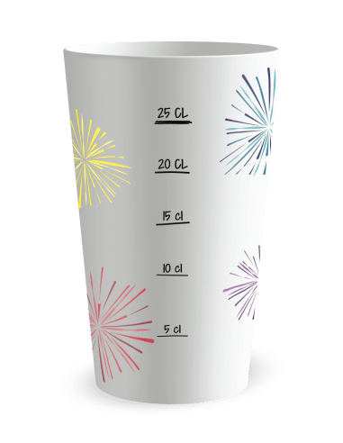Gobelet blanc Graduation - fête feux d'artifice - Ecocup