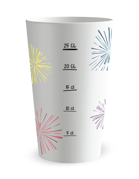 Gobelet blanc Graduation - fête feux d'artifice - Ecocup