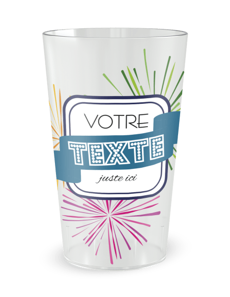 Gobelet transparent de face - fête feux d'artifice - Ecocup
