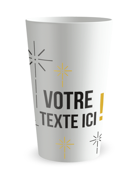 Gobelet blanc de face - feu artifice - Ecocup
