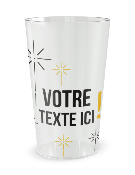 Gobelet transparent de face - feu artifice - Ecocup