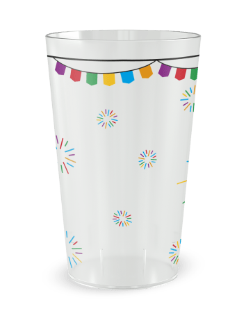 Gobelet transparent de face - feux d'artifice multicolores - Ecocup 2