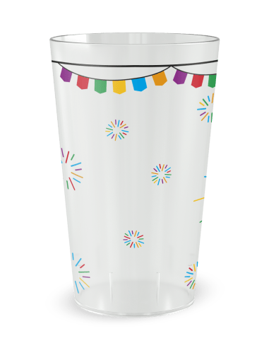 Gobelet transparent de dos - feux d'artifice multicolores - Ecocup