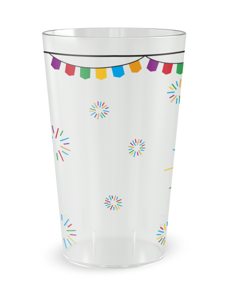 Gobelet transparent de dos - feux d'artifice multicolores - Ecocup
