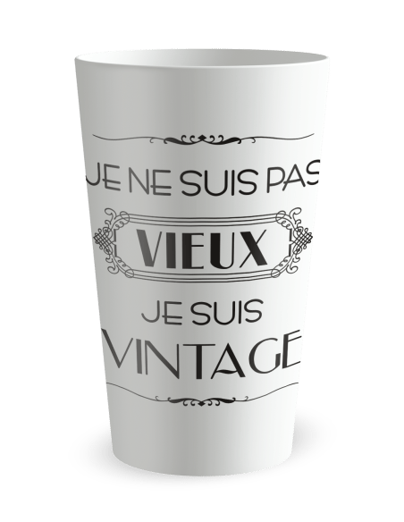 Gobelet blanc de face - humour vintage - Ecocup