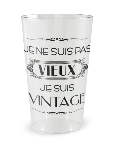 Gobelet transparent de face - humour vintage - Ecocup