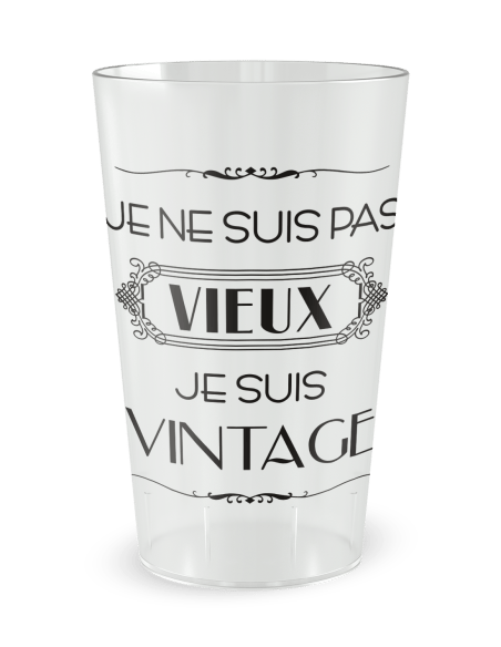 Gobelet transparent de face - humour vintage - Ecocup