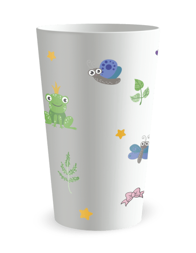 Gobelet blanc de dos - Anniversaire Princesse - Ecocup