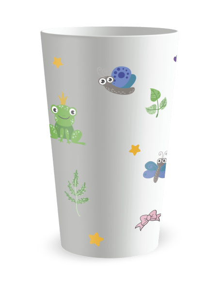Gobelet blanc de dos - Anniversaire Princesse - Ecocup