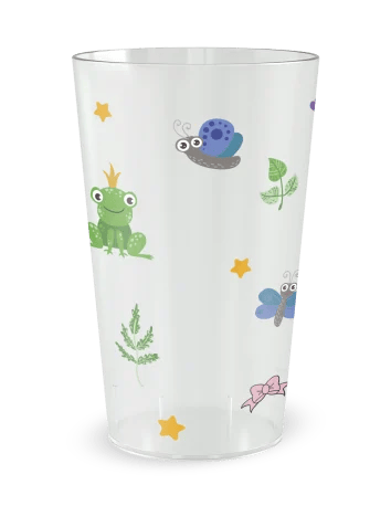 Gobelet transparent de face - Anniversaire Princesse - Ecocup 2