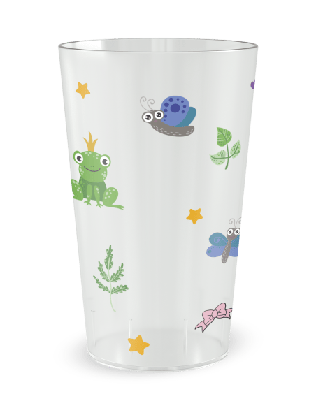 Gobelet transparent de dos - Anniversaire Princesse - Ecocup