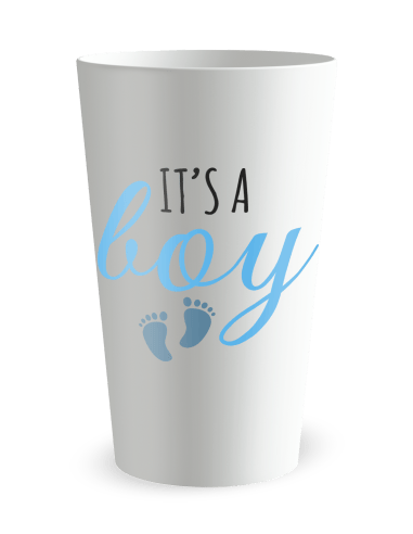 Gobelet blanc de face - Naissance Babyshower It's a boy - Ecocup