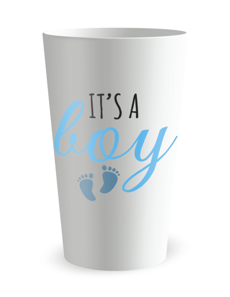 Gobelet blanc de face - Naissance Babyshower It's a boy - Ecocup