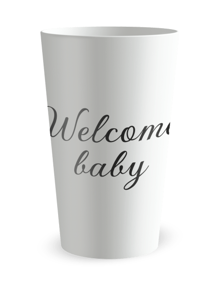 Gobelet blanc de face - Naissance Babyshower Welcome - Ecocup