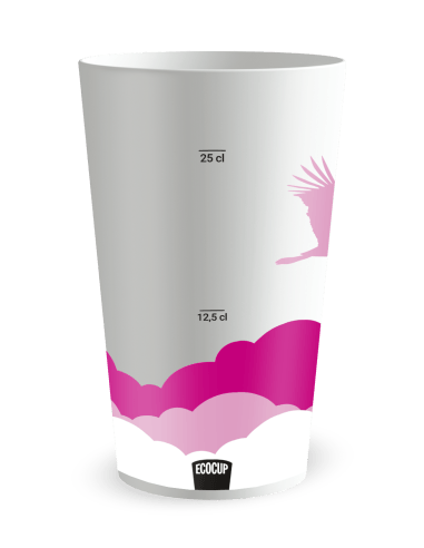Gobelet blanc Graduation - Naissance Fond Nuageux Fille - Ecocup