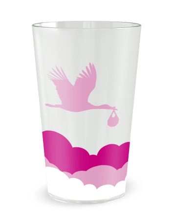 Gobelet transparent de face - Naissance Fond Nuageux Fille - Ecocup 2