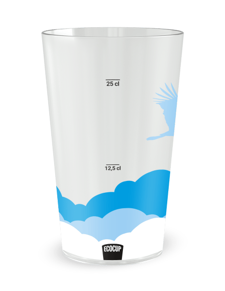 Gobelet transparent Graduation - Naissance Fond Nuageux Garçon - Ecocup
