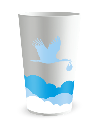 Gobelet blanc de dos - Naissance Fond Nuageux Garçon - Ecocup