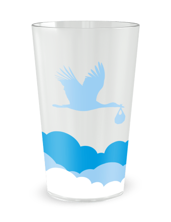Gobelet transparent de face - Naissance Fond Nuageux Garçon - Ecocup 2