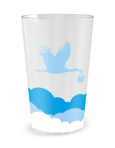 Gobelet transparent de dos - Naissance Fond Nuageux Garçon - Ecocup