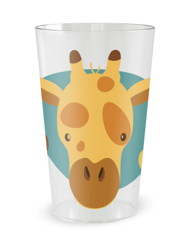 Gobelet transparent de face - Naissance Girafe Garçon - Ecocup