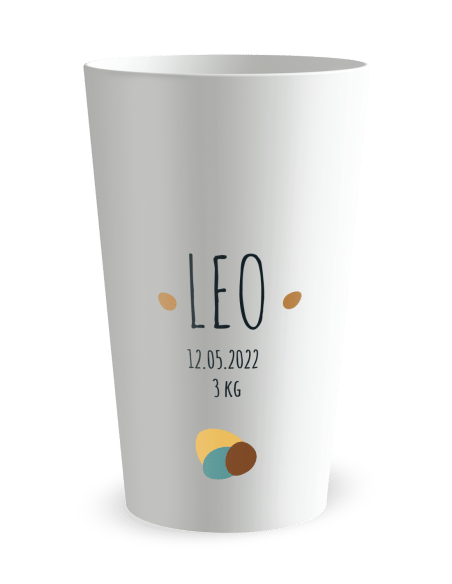 Gobelet blanc - Prénom - Naissance Girafe Garçon - Ecocup