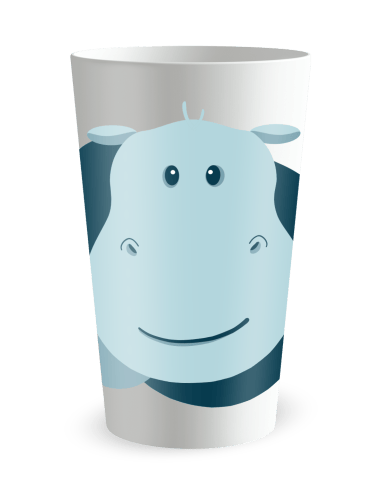 Gobelet blanc de face - Naissance Hippo Garçon - Ecocup