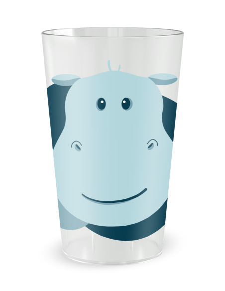 Gobelet transparent de face - Naissance Hippo Garçon - Ecocup