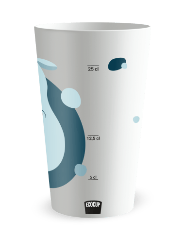 Gobelet blanc Graduation - Naissance Hippo Garçon - Ecocup