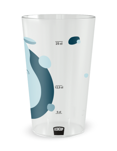 Gobelet transparent Graduation - Naissance Hippo Garçon - Ecocup