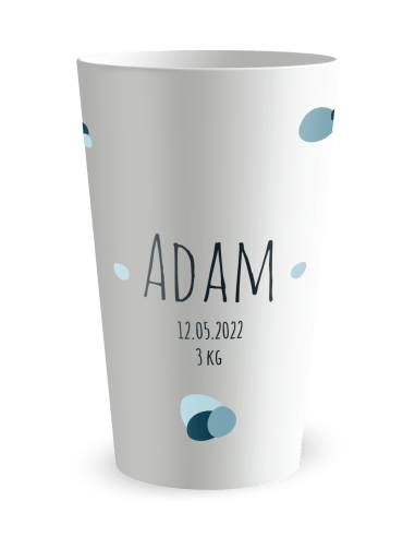 Gobelet blanc - Prénom - Naissance Hippo Garçon - Ecocup