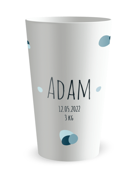 Gobelet blanc - Prénom - Naissance Hippo Garçon - Ecocup