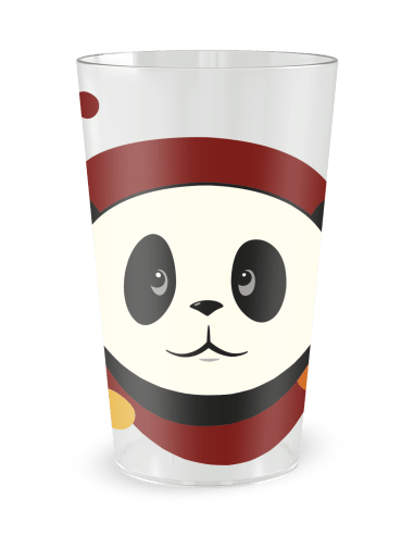 Gobelet transparent de face - Naissance Panda Garçon - Ecocup