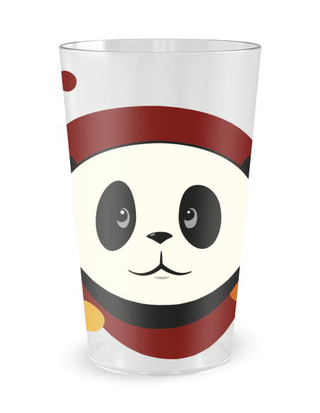 Gobelet transparent de face - Naissance Panda Garçon - Ecocup