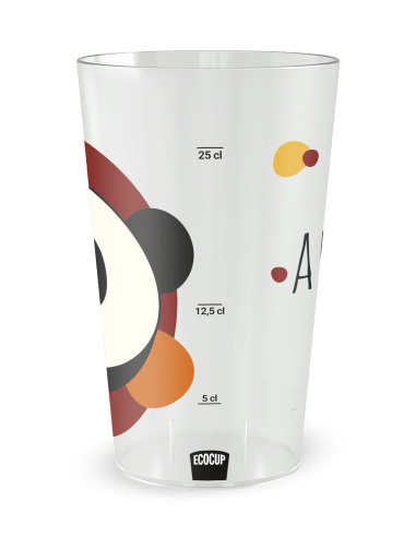 Gobelet transparent Graduation - Naissance Panda Garçon - Ecocup