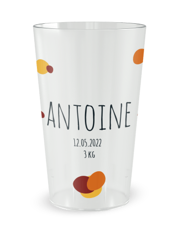 Gobelet transparent de face - Naissance Panda Garçon - Ecocup 2