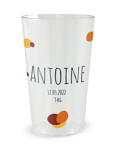 Gobelet transparent - Prénom - Naissance Panda Garçon - Ecocup