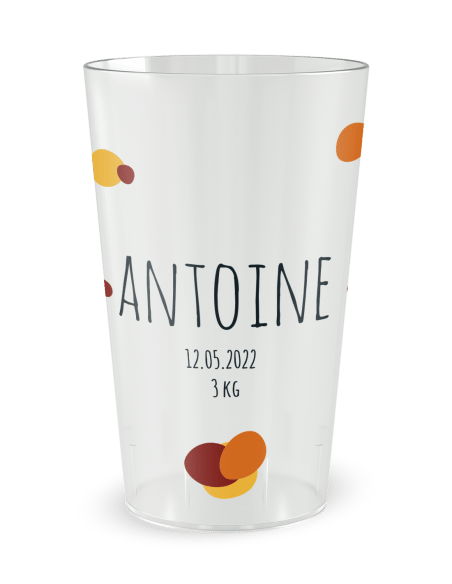 Gobelet transparent - Prénom - Naissance Panda Garçon - Ecocup