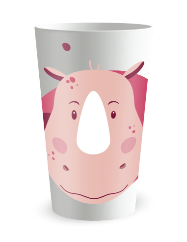 Gobelet blanc de face - Naissance Rhino Adulte Fille - Ecocup